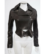 Tom Ford Black Leather Biker Jacket Sz 38 US 2 - $5250 - $725.00