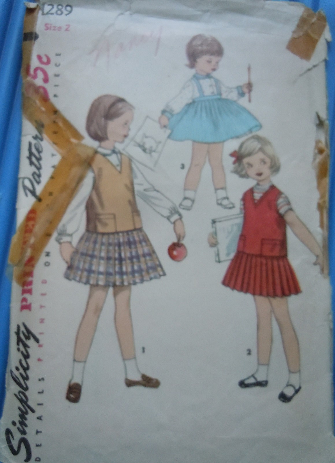 Simplicity Child’s Blouse Skirt & Jerkin Size 2 #1289 Uncut  - $4.99
