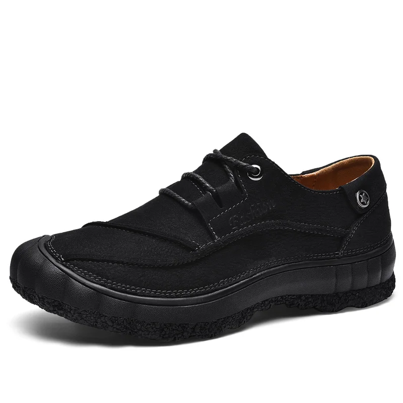Men&#39;s Shoes Genuine Leather Outdoor Fashion Shoes Hiking Shoes Men Casua... - $92.21