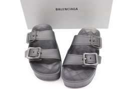 NIB Balenciaga Mallorca Black Transparent Buckle Platform Slide Sandals ... - £314.81 GBP