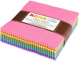 Robert Kaufman Kona Cotton Solids Pastel 5 Inch Precut Squares 101pcs - £28.10 GBP