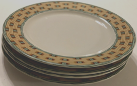 Set 4 SANGO Howard Kaplan Country Wicker 1991 Vintage White Dinner Plate 10.5&quot; - $30.34