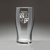 Norton Irish Coat of Arms Tavern Glasses - Set of 4 (Sand Etched) - £53.68 GBP