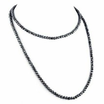 Round 20.00ct Tennis Necklace 26&#39;&#39; Black Diamond For Men&#39;s 925 Sterling silver - £198.31 GBP