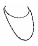 Round 20.00ct Tennis Necklace 26&#39;&#39; Black Diamond For Men&#39;s 925 Sterling ... - £194.17 GBP