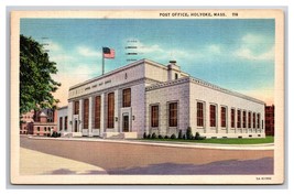 Post Office Building Holyoke Massachusetts MA Linen Postcard N26 - £2.31 GBP