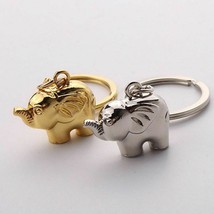 Elephant Keychain Metal Gold Silver Key Chain creative personality with ring - £7.85 GBP