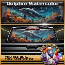 Dolphin Watercolor - Truck Back Window Graphics - Customizable - £44.60 GBP+