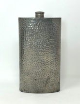 Vintage English Pewter Pocket Hunters Flask Hammered 12 oz Sheffield England - £27.59 GBP