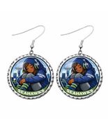 Seattle SEAHAWKS GIRL Bottlecap Unique Earrings ETHNIC - $7.75