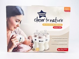 Tommee Tippee Closer To Nature 11oz 340ml Baby Bottles Thicker Feed 3 Pack 6m + - £20.41 GBP