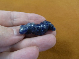 (Y-CATE-569) little blue Sodalite baby INCH WORM CATERPILLAR gemstone ca... - $14.01