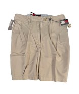 Tommy Hilfiger Womens Shorts Size 8 Pleated Front Khaki White 100% Cotto... - £10.05 GBP