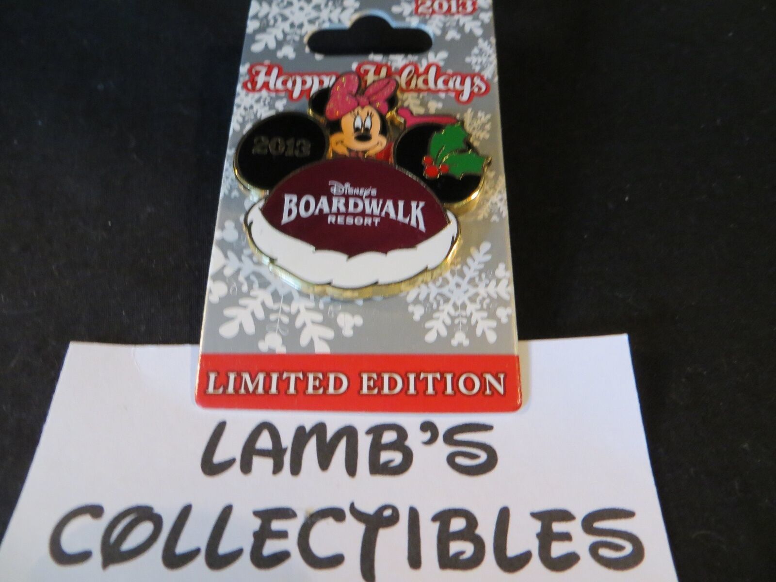 Disney Minnie Mouse Boardwalk Resort Pin Happy Holidays 2013  - £35.26 GBP