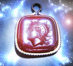 Haunted Antique Intaglio Necklace Illuminati Golden Knights Highest Light Magick - £287.58 GBP