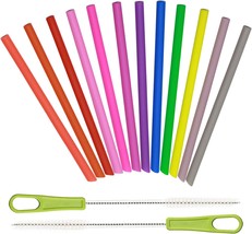 14 Pcs Reusable Silicone Straws 5.5&quot; Mini Small Short Pipe Kids Straw for Baby T - £24.27 GBP