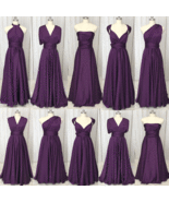 Convertible Purple Bridesmaid Dresses Long Satin Infinite Wedding Party ... - £70.03 GBP