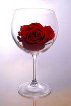 Framed canvas art print giclée red rose inside wine glass romance love celebrate - £31.84 GBP+