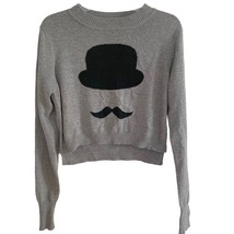  Grey Charlie Chaplin Intarsia Pullover Baby Sweater Medium - $28.05