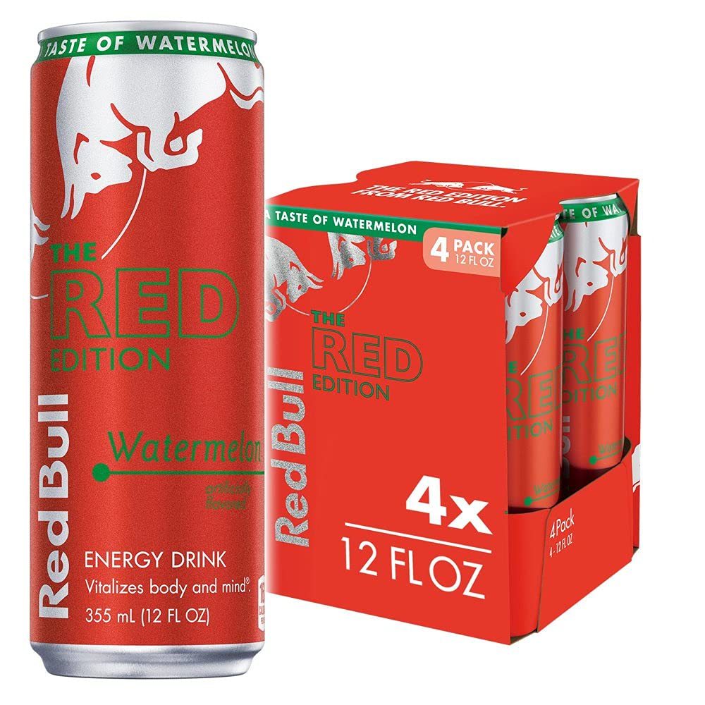 Red Bull Red Edition Watermelon Flavor 4, 12 ounce Cans  - $24.99