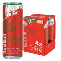 Red Bull Red Edition Watermelon Flavor 4, 12 ounce Cans  - £19.76 GBP