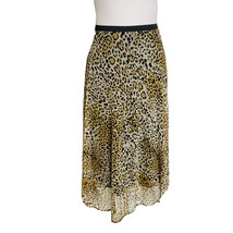 Poof MaxiSkirt Womens Small Cheetah Power Mesh Brown Black Long Lined Sheer - $20.78 CAD