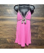 Joe Boxer Pink Cheetah Trim Sleep Dress Y2K Chemise Baby Doll Size Small... - $16.10