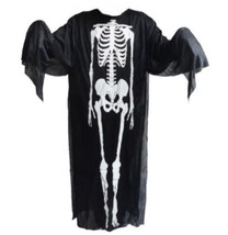 Negro Adulto Hueso Esqueleto Disfraz Halloween Fiesta one piece Uno Talla Nuevo - £11.07 GBP