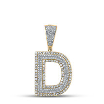 10kt Two-tone Gold Mens Round Diamond Initial D Letter Charm Pendant 7/8 Cttw - £816.39 GBP