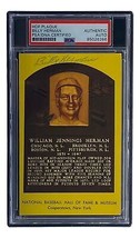 Billy Herman Autografato 4x6 Chicago Cubs Hof Placchetta Scheda PSA / - £37.33 GBP