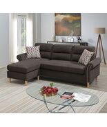 Tan Reversible Sectional Sofa Set with 2 Accent Pillows - $875.99