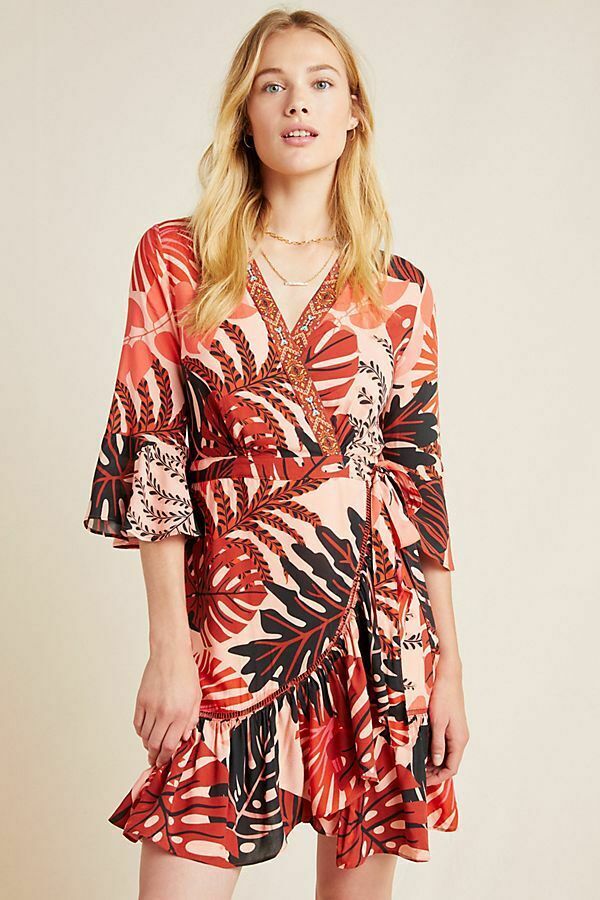 Primary image for NWT ANTHROPOLOGIE BRUXELLES WRAP MINI DRESS by FARM RIO XS