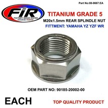 TITANIUM rear wheel axle spindle bolt nut For Yamaha YZ400/426/450F 1999... - £27.70 GBP