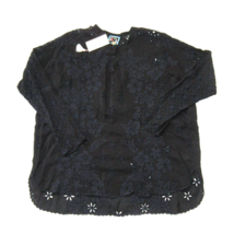 NWT Johnny Was Sophia Top in Black Embroidered Eyelet Button Down Blouse XS - $118.80