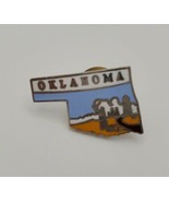 Oklahoma State Shaped Souvenir Enamel Lapel Hat Pin Farm Field  - £10.99 GBP