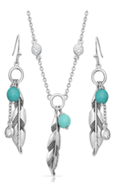 Montana Silversmith Charming Feather &amp; Turquoise Jewelry Set - In Stock - £70.77 GBP