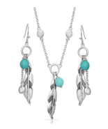 Montana Silversmith Charming Feather &amp; Turquoise Jewelry Set - In Stock - £71.10 GBP
