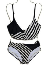 Summer Salt Size 12 Black&amp;White Stripe Bikini Two Pieces Set  - $49.99