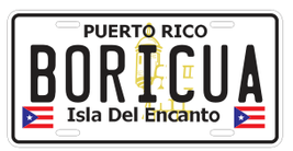 Two Pack Puerto Rico Boricua Isla De Encanto Embossed License Plate - £15.71 GBP