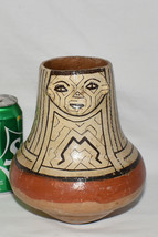Vintage Peruvian Shipibo Conibo Pottery Vase w Face Handmade Hand Painted Vessel - £231.44 GBP