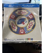 Spinnerin Needlepoint Kit NP70 18” x 19” Fan Blue Yellow Red Round Emble... - $729.76 MXN
