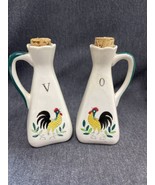 Vintage Early Provincial Rooster Cruet Oil Vinegar Set Unmarked - £7.72 GBP