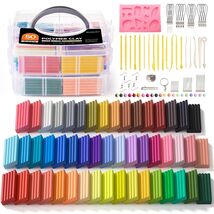 Polymer Soft Clay Kit 50 Colors Carving Tools Accessories Non-Toxic Kids... - $29.65