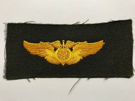 WWII, AAF, FLIGHT SURGEON, EMBROIDERED WING ON GABARDINE, 3 INCH, VINTAGE - $15.00