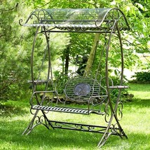 Zaer Ltd. Electroplated Garden Swing Bench (Copper Bronze) - $1,265.00