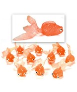 LOT OF 10 PLASTIC GOLDFISH Small Soft Rubber Floating Gold Fish Toy Oran... - $12.27 CAD