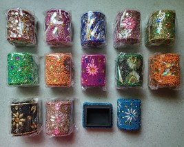 Handcrafted One-of-a-Kind Multi Color Beaded Mini Chest Trinket Gift Box - £3.16 GBP