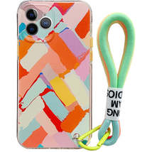 Anymob iPhone Case Multicolor Painted Graffiti Strap Lanyard Colorful Rope Soft  - £23.04 GBP