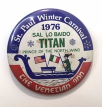 Vintage St. Paul Minnesota 1976 Winter Carnival Button Pin Sal Lo Baido ... - $11.00