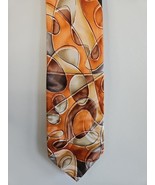 Jerry Garcia Brown/Orange Circle Pattern Neck Tie, Fifty-Four, 100% Silk - $27.50 CAD